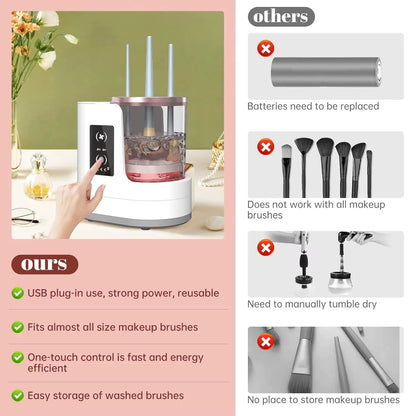 PureBrush Pro+™ 3-in-1 Makeup Brush Cleaner + UV Dryer